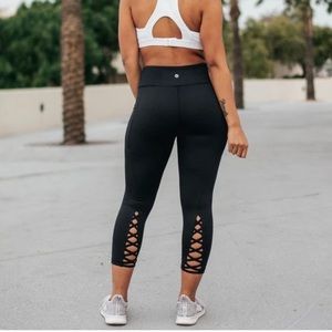 Senita Criss Cross Leggings-Black